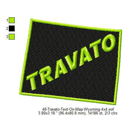 Travato Wyoming State Map Designs Machine Embroidery Digitized Design Files