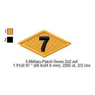 US Army Ranger 7th Battalion Diamond Machine Embroidery Digitized Design Files