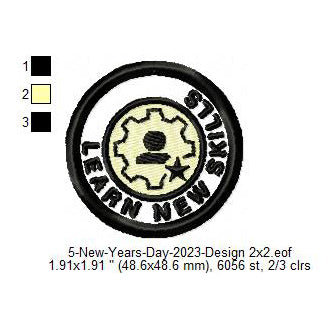 Learn New Skills Challenge Merit Badge Machine Embroidery Digitized Design Files