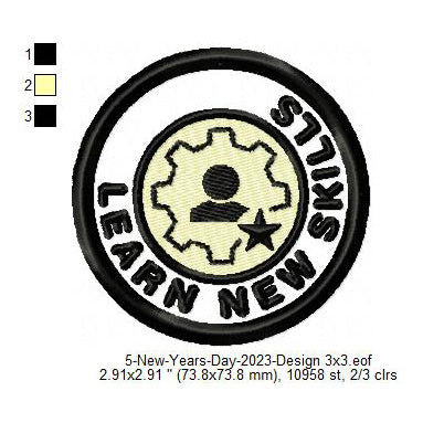 Learn New Skills Challenge Merit Badge Machine Embroidery Digitized Design Files
