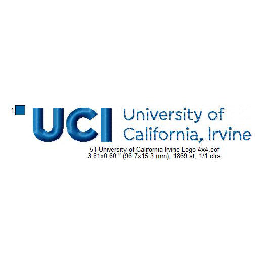 University of California Irvine Logo Machine Embroidery Digitized Design Files
