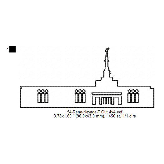 Reno Nevada LDS Temple Outline Machine Embroidery Digitized Design Files