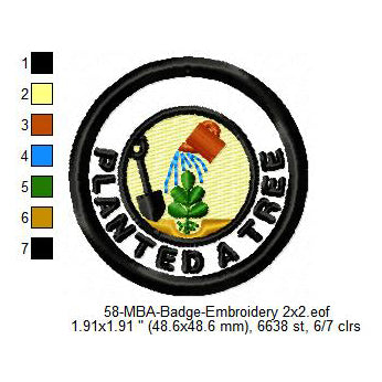 Planted A Tree Inspiring Merit Adulting Badge Machine Embroidery Digitized Design Files