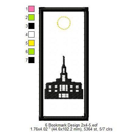 Saratoga Springs Utah LDS Temple Bookmark Machine Embroidery Digitized Design Files
