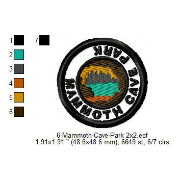 Mammoth Cave Park Merit Badge Machine Embroidery Digitized Design Files