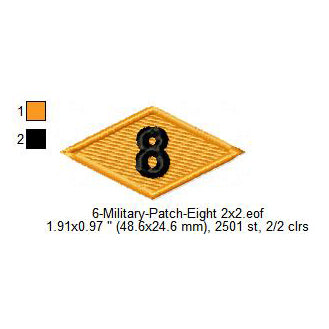 US Army Ranger 8th Battalion Diamond Machine Embroidery Digitized Design Files