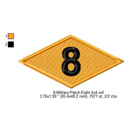 US Army Ranger 8th Battalion Diamond Machine Embroidery Digitized Design Files