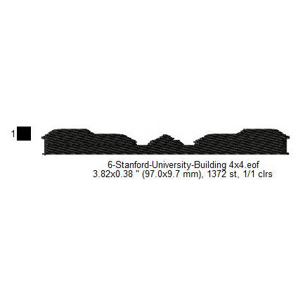 Stanford University Building Silhouette Machine Embroidery Digitized Design Files