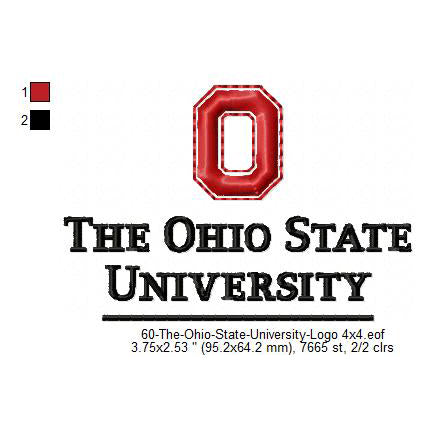 The Ohio State University Logo Machine Embroidery Digitized Design Files