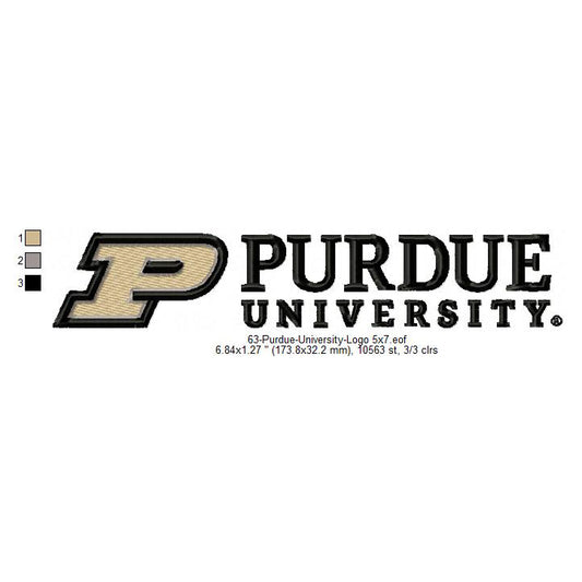 Purdue University Logo Machine Embroidery Digitized Design Files