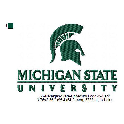 Michigan State University Logo Machine Embroidery Digitized Design Files