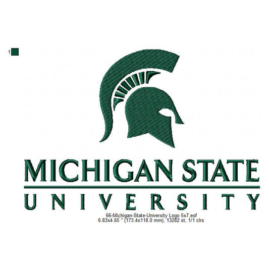 Michigan State University Logo Machine Embroidery Digitized Design Files