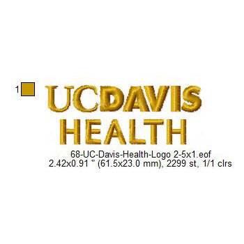UC Davis Health Logo Machine Embroidery Digitized Design Files