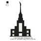 Twin Falls Idaho LDS Temple Silhouette Machine Embroidery Digitized Design Files