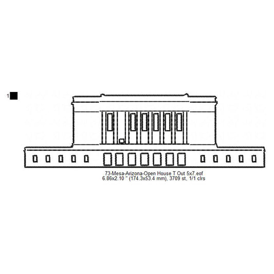 Mesa Arizona LDS Temple Outline Machine Embroidery Digitized Design Files