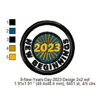 New Beginnings Wish Merit Badge Machine Embroidery Digitized Design Files