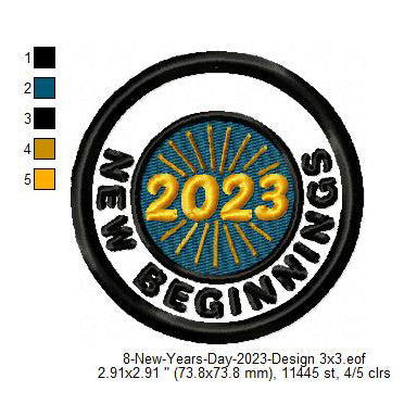 New Beginnings Wish Merit Badge Machine Embroidery Digitized Design Files