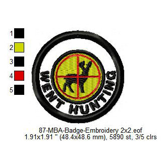 Went Hunting Daily Life Merit Adulting Badge Machine Embroidery Digitized Design Files