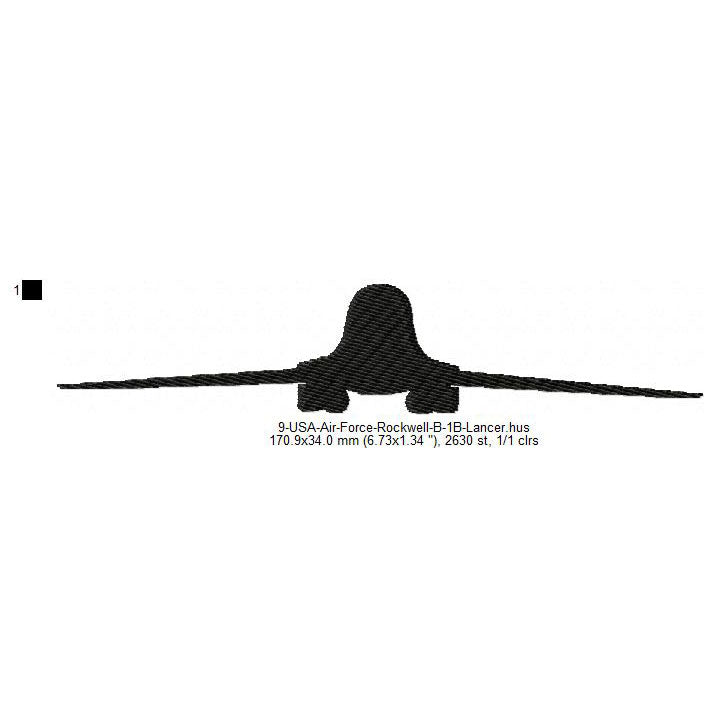 Rockwell B-1 Lancer Aircraft Silhouette Machine Embroidery Digitized Design Files