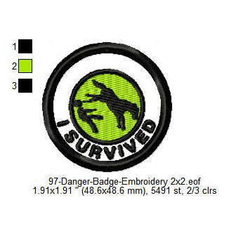 I Survived Horse Merit Adulting Badge Machine Embroidery Digitized Design Files