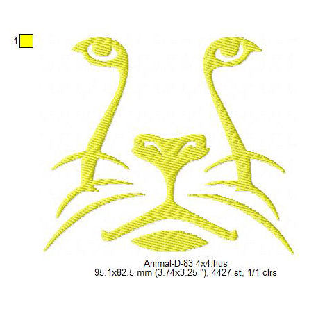 Cheetah Leopard Puma Wild Animal Line Art Machine Embroidery Digitized Design Files