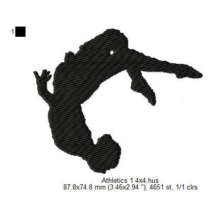 Athletics Silhouette Machine Embroidery Digitized Design Files