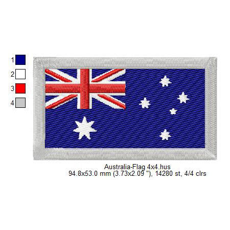 Australia Flag Australian Machine Embroidery Digitized Design Files | Dst | Pes | Hus | VP3
