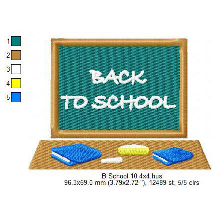 Back To School Classroom Board Machine Embroidery Digitized Design Files