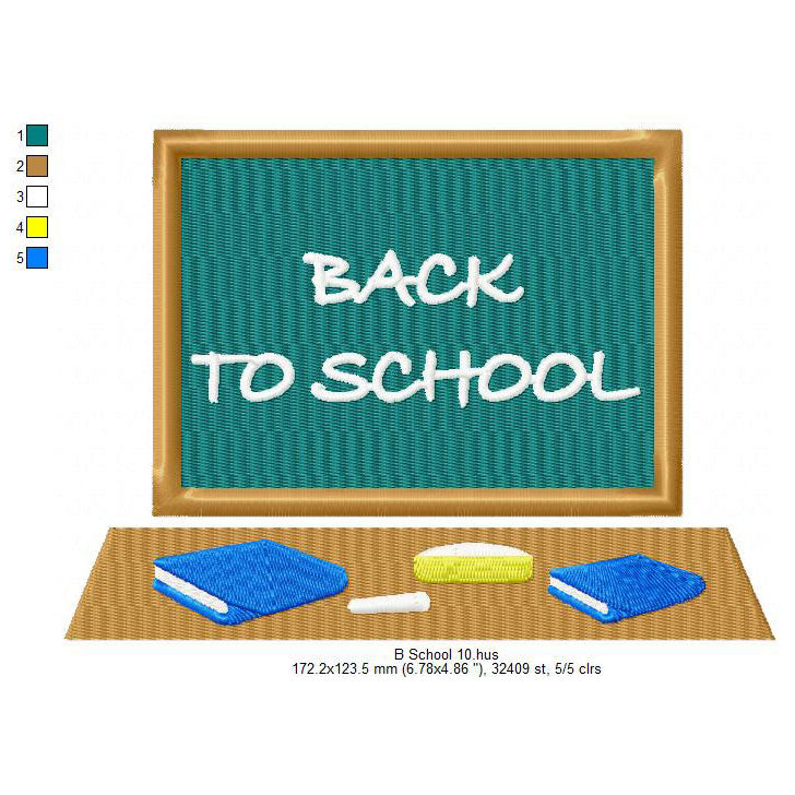 Back To School Classroom Board Machine Embroidery Digitized Design Files