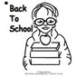 Back To School Student Stack of Books Machine Embroidery Digitized Design Files