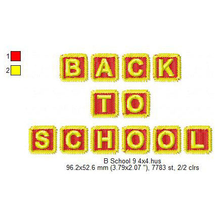 Back To School Apple On Book Table Board Machine Embroidery Digitized Design Files