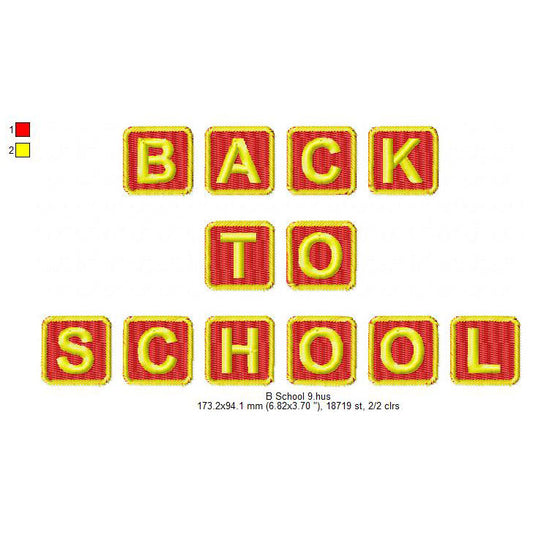 Back To School Apple On Book Table Board Machine Embroidery Digitized Design Files