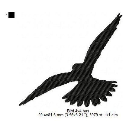 Eagle Bird Silhouette Machine Embroidery Digitized Design Files