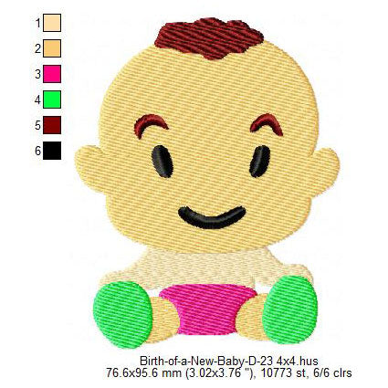 New Born Baby Child Toddler Machine Embroidery Digitized Design Files