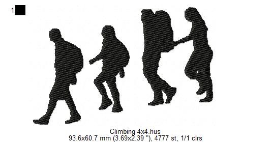 Hiker Hiking Silhouette Machine Embroidery Digitized Design Files