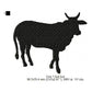 Cow Silhouette Machine Embroidery Digitized Design Files