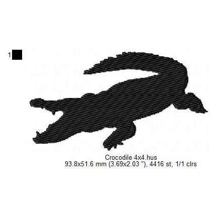 Crocodile Shadow Silhouette Machine Embroidery Digitized Design Files