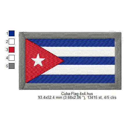 Cuba Flag Cuban Machine Embroidery Digitized Design Files | Dst | Pes | Hus | VP3