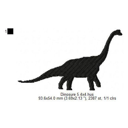 Brachiosaurus Shadow Silhouette Machine Embroidery Digitized Design Files