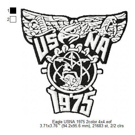 US Navy 1975 Eagle Insignia Patch Machine Embroidery Digitized Design Files