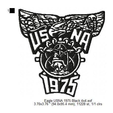 US Navy 1975 Eagle Insignia Patch Machine Embroidery Digitized Design Files