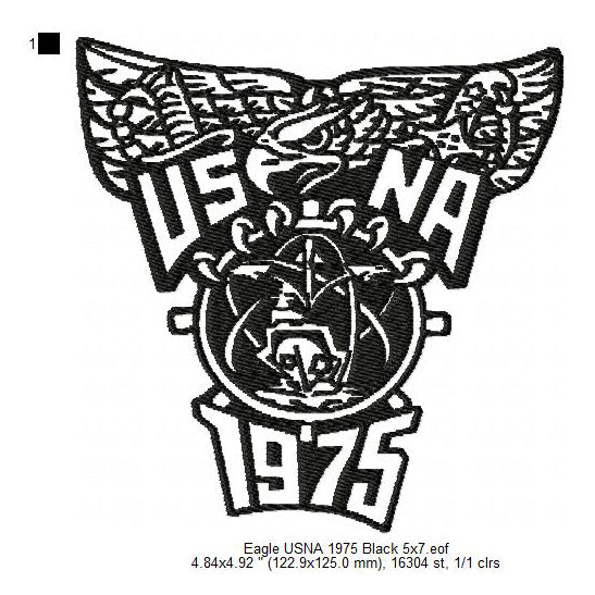 US Navy 1975 Eagle Insignia Patch Machine Embroidery Digitized Design Files