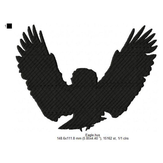 Eagle Bird Silhouette Machine Embroidery Digitized Design Files