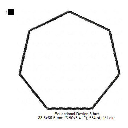 Heptagon Transparent Icon Symbols Machine Embroidery Digitized Design Files
