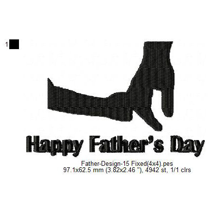 Holding Finger Father's Day Wishing Silhouette Machine Embroidery Digitized Design Files