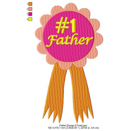 #1 Rank Father's Day Line Art Machine Embroidery Digitized Design Files