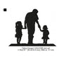 Father Walking With Children's Father's Day Silhouette Machine Embroidery Digitized Design Files