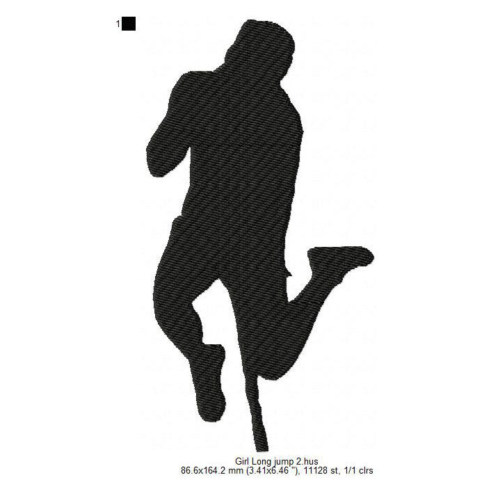 Pole Vault Jump Silhouette Machine Embroidery Digitized Design Files