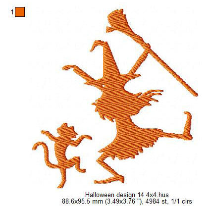 Halloween Wizard Cat Hat Symbols Machine Embroidery Digitized Design Files