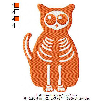 Halloween Ghost Silhouette Symbols Machine Embroidery Digitized Design Files